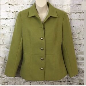 Coldwater Creek Green Pea Coat Blazer Jacket